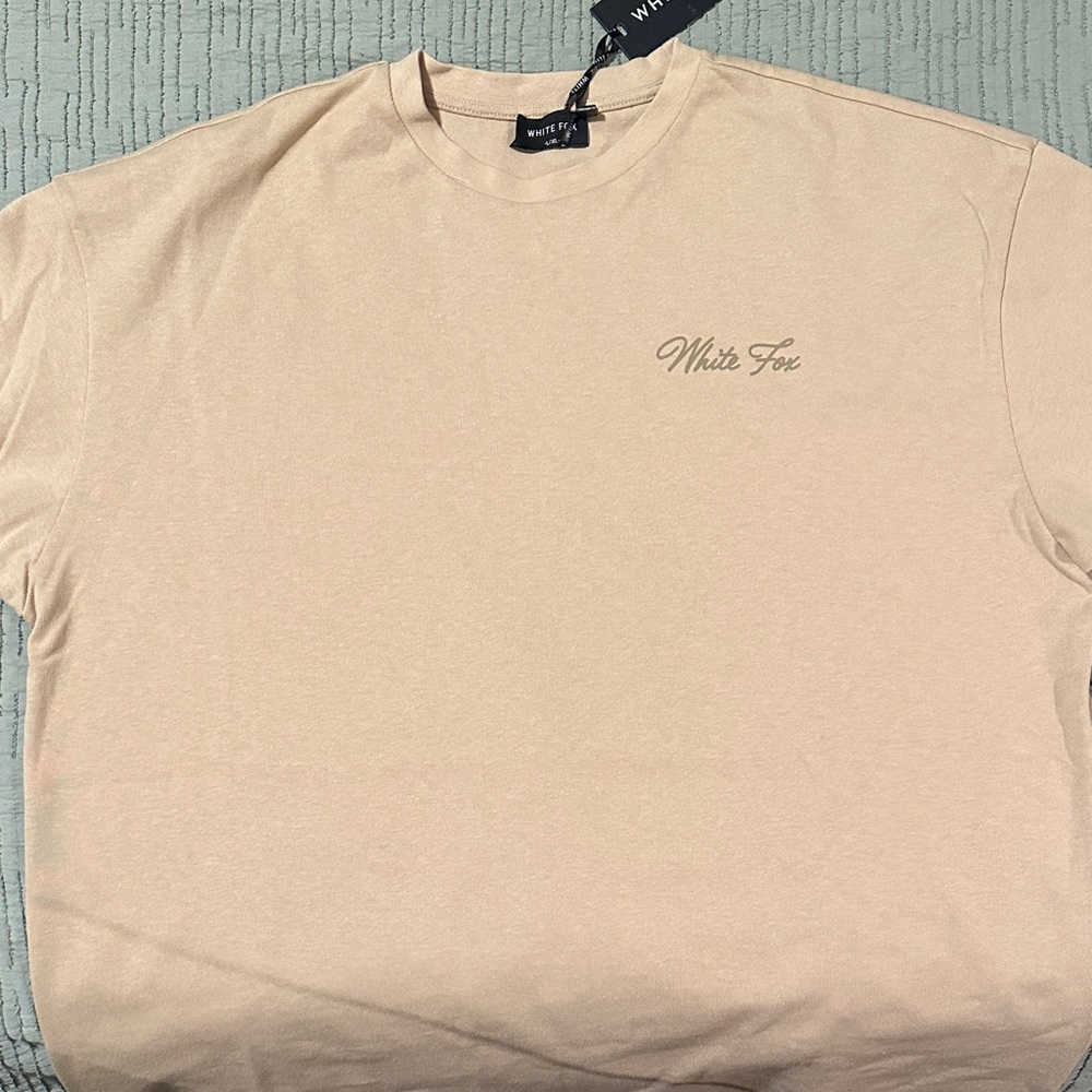 White Fox Boutique Women's Beige Short Sleeve Tee